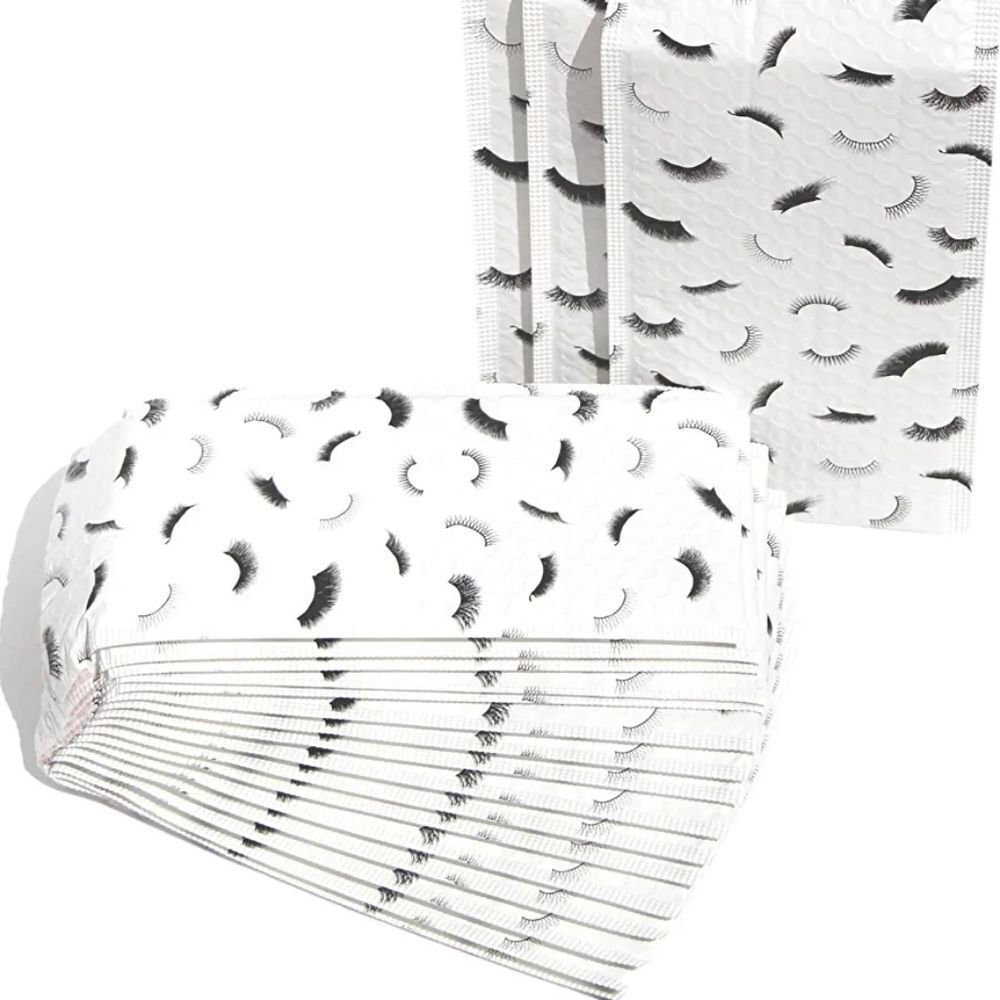 15 Bubble Mailers Boutique Eyelash 10" x 6" and 30 Thank you Stickers